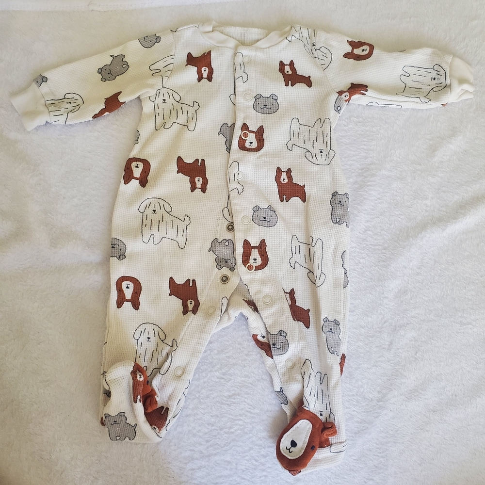 Dog pattern footie